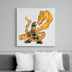 printfashion Firedragon - Vászonkép - Fehér (6623735)