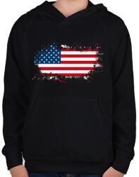 printfashion American - Gyerek kapucnis pulóver - Fekete (1686478)