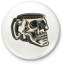 printfashion Koponya bögre - Kitűző, hűtőmágnes - Fehér (13241574)