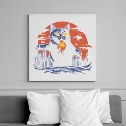 printfashion Catzilla - Vászonkép - Fehér (14152670)