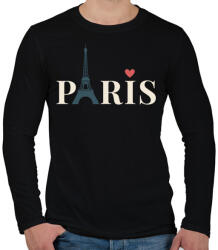 printfashion i love paris - Férfi hosszú ujjú póló - Fekete (4694748)