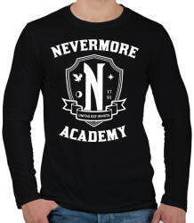 printfashion Nevermore Academy - Wednesday - Férfi hosszú ujjú póló - Fekete (11609822)