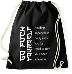 printfashion Reading Japanese is really easy - white - Sportzsák, Tornazsák - Fekete (7042177)