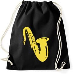 printfashion Szaxofon - Sportzsák, Tornazsák - Fekete (912431)
