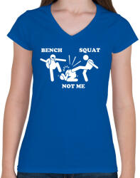 printfashion Bench - squat - not me - Női V-nyakú póló - Királykék (1356143)