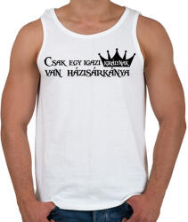 printfashion Csak egy igazi királynak van házisárkánya - Férfi atléta - Fehér (16789737)