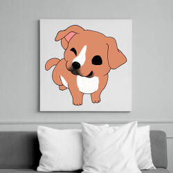 printfashion Aranyos amstaff/pitbull (barna) - Vászonkép - Fehér (13883452)