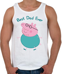 printfashion Best Dad Ever - Férfi atléta - Fehér (2083025)