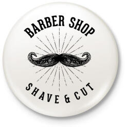 printfashion Barber shop - Kitűző, hűtőmágnes - Fehér (6187148)