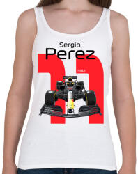 printfashion Sergio Perez 11 autóversenyző - fekete felirat - Női atléta - Fehér (16039990)