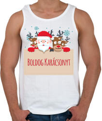 printfashion Boldog karácsonyt - Férfi atléta - Fehér (1079058)