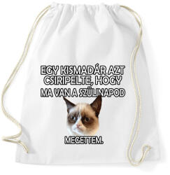 printfashion Szülinapi Grumpy Cat - Sportzsák, Tornazsák - Fehér (4776208)