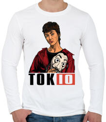 printfashion A nagy pénzrablás - TOKIO - Férfi hosszú ujjú póló - Fehér (4770407)