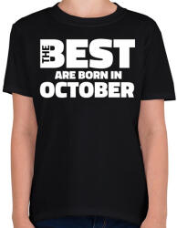 printfashion The Best are born in october - Gyerek póló - Fekete (5429537)
