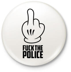 printfashion Fuck the police - Kitűző, hűtőmágnes - Fehér (3078583)