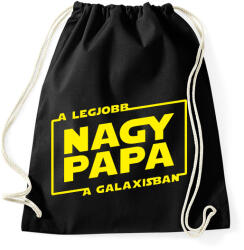 printfashion A legjobb nagypapa a galaxisban - Sportzsák, Tornazsák - Fekete (1002114)