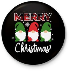 printfashion merry xmas - Kitűző, hűtőmágnes - Fekete (15113532)