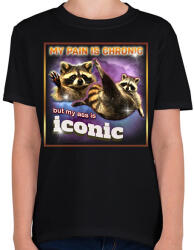 printfashion My pain is chronic - Gyerek póló - Fekete (14254504)