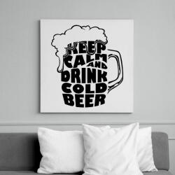 printfashion Keep Calm and Drink Beer - Vászonkép - Fehér (6632672)