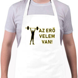 printfashion AZ ERŐ VELEM VAN - Kötény - Fehér (4906031)