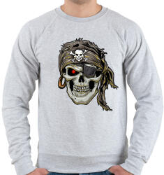 printfashion Jolly Roger kalóz - Férfi pulóver - Sport szürke (1781617)