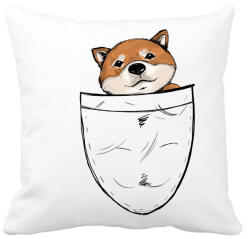 printfashion Shiba zsebminta - Párnahuzat, Díszpárnahuzat - Fehér (13610746)