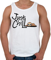 printfashion Just Chill Lajhár - Férfi atléta - Fehér (16386661)