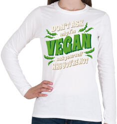 printfashion Büszke vegán - Női hosszú ujjú póló - Fehér (12754734)