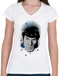 printfashion Star Trek - Spock - Női V-nyakú póló - Fehér (2314884)