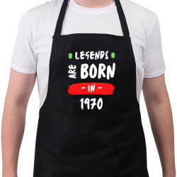 printfashion Legends are born in 1970 - Kötény - Fekete (14185499)
