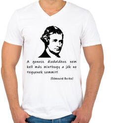 printfashion A gonosz diadalához nem kell más - Férfi V-nyakú póló - Fehér (1757142)