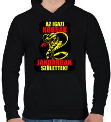 printfashion Januári Kobra - Férfi kapucnis pulóver - Fekete (6049208)