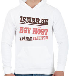 printfashion Ismerek egy hőst - Férfi kapucnis pulóver - Fehér (16779531)