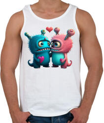 printfashion Vicces Szörnyecskés - cuki, csúnya, szerelmes minta - Férfi atléta - Fehér (11865483)