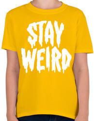printfashion Stay Weird - Gyerek póló - Sárga (2488309)