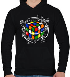 printfashion Rubik kocka - Férfi kapucnis pulóver - Fekete (1062828)