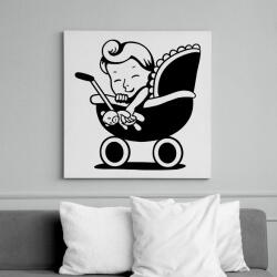 printfashion Retro baby - Vászonkép - Fehér (6637551)