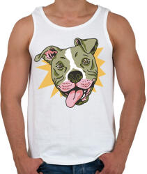 printfashion Pitbull - Férfi atléta - Fehér (10136933)