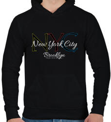 printfashion Nyc - Férfi kapucnis pulóver - Fekete (4385232)