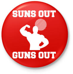 printfashion Suns Out Guns Out - Kitűző, hűtőmágnes - Piros (3106144)