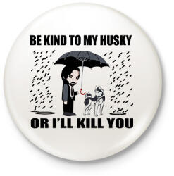 printfashion John Wick Husky - Kitűző, hűtőmágnes - Fehér (12570746)