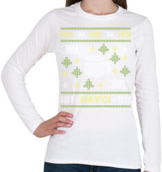printfashion Ho ho ho hapci - Női hosszú ujjú póló - Fehér (14709668)
