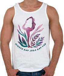 printfashion Minden nap jóga nap van - Férfi atléta - Fehér (6873469)