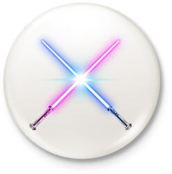 printfashion Fénykardok - Kitűző, hűtőmágnes - Fehér (6239325)