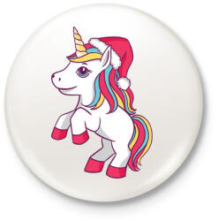 printfashion Karácsonyi unikornis - Kitűző, hűtőmágnes - Fehér (4166923)