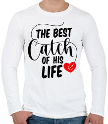 printfashion Horgász páros - a legjobb fogás - Férfi hosszú ujjú póló - Fehér (6065429)