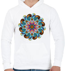 printfashion Mandala - Férfi kapucnis pulóver - Fehér (7154033)