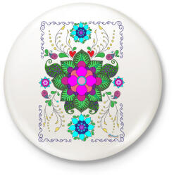 printfashion Mandala minta 1. - Kitűző, hűtőmágnes - Fehér (3076841)