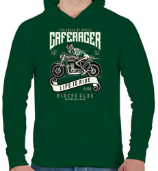 printfashion Caferacer - Férfi kapucnis pulóver - Sötétzöld (82051)