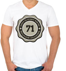 printfashion 71 - Férfi V-nyakú póló - Fehér (7186167)